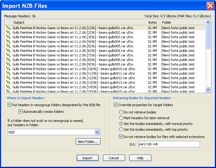 Import NZB Files